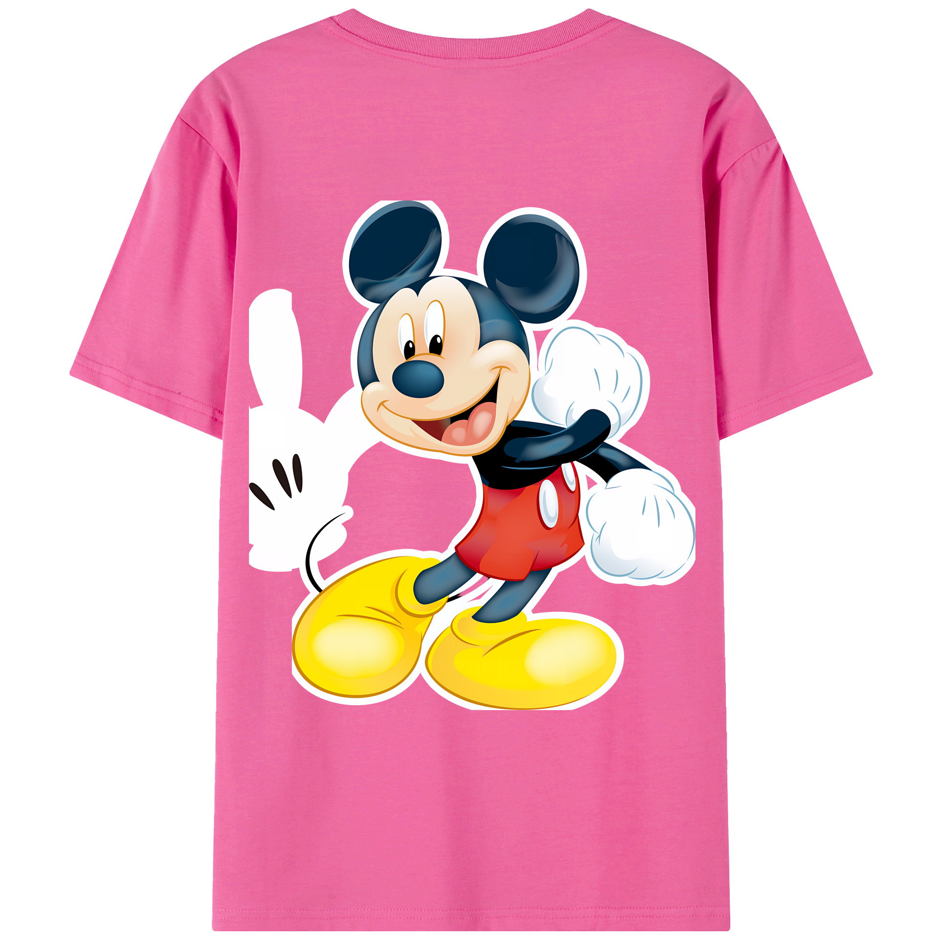 ミッキーマウス Mickey Mouse レディース半袖Tシャツ(バックプリント)